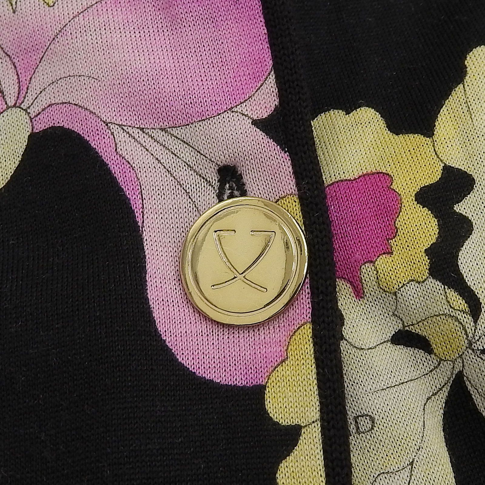 良品△LEONARD FASHION レオナール ファッション 花柄 Vネック シルク