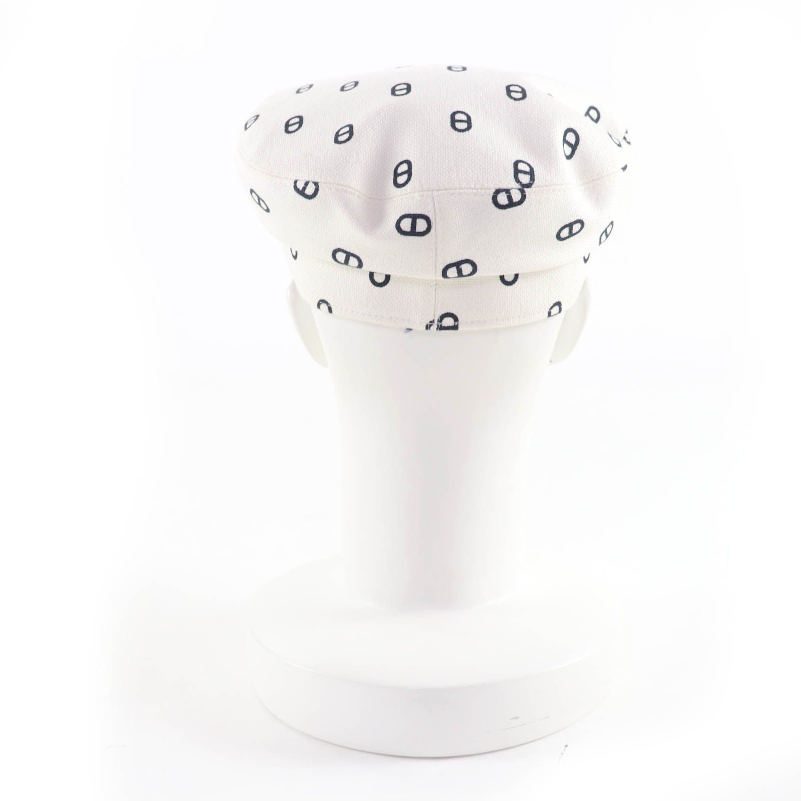  HERMES エルメス ヴォーバン コットン ブラン カッセ クルー ド セル キャスケット ハット 帽子 57 フランス製 レディース キャスケット ハンチング 帽子