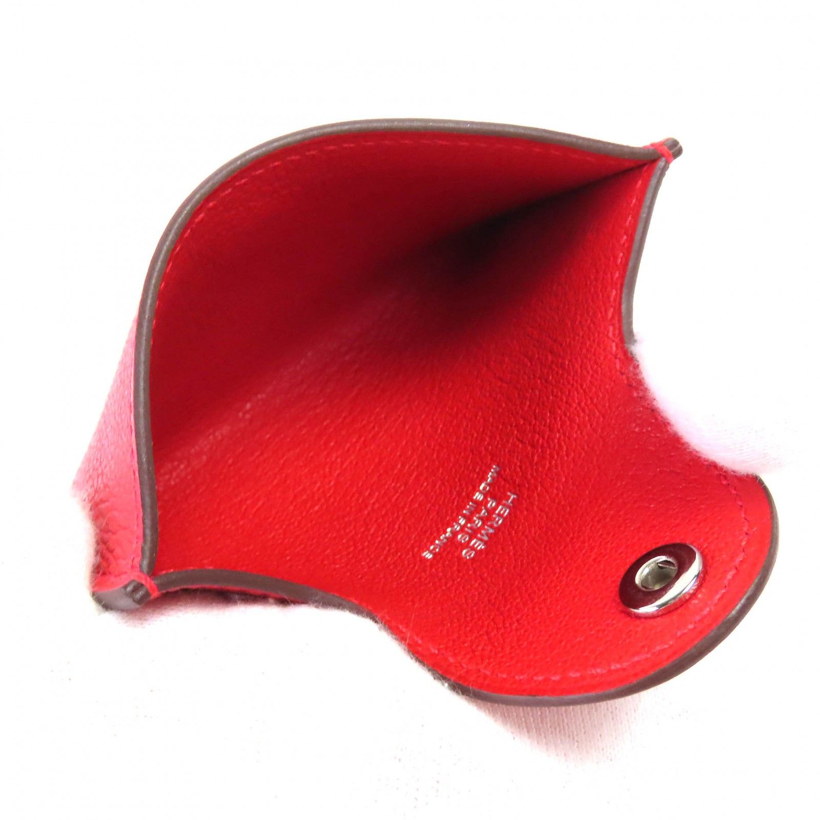  HERMES エルメス イリアード シルバー金具 セリエ金具 レザー カードケース ルージュ系 W刻印 き フランス製 レディース カードケース 小物