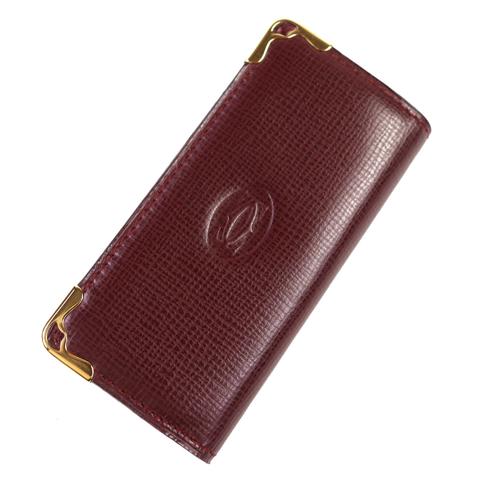 Cartier カルティエ L3000155 レザー マストライン 4連 キーホルダー キーケース ボルドー き イタリア製 レディース