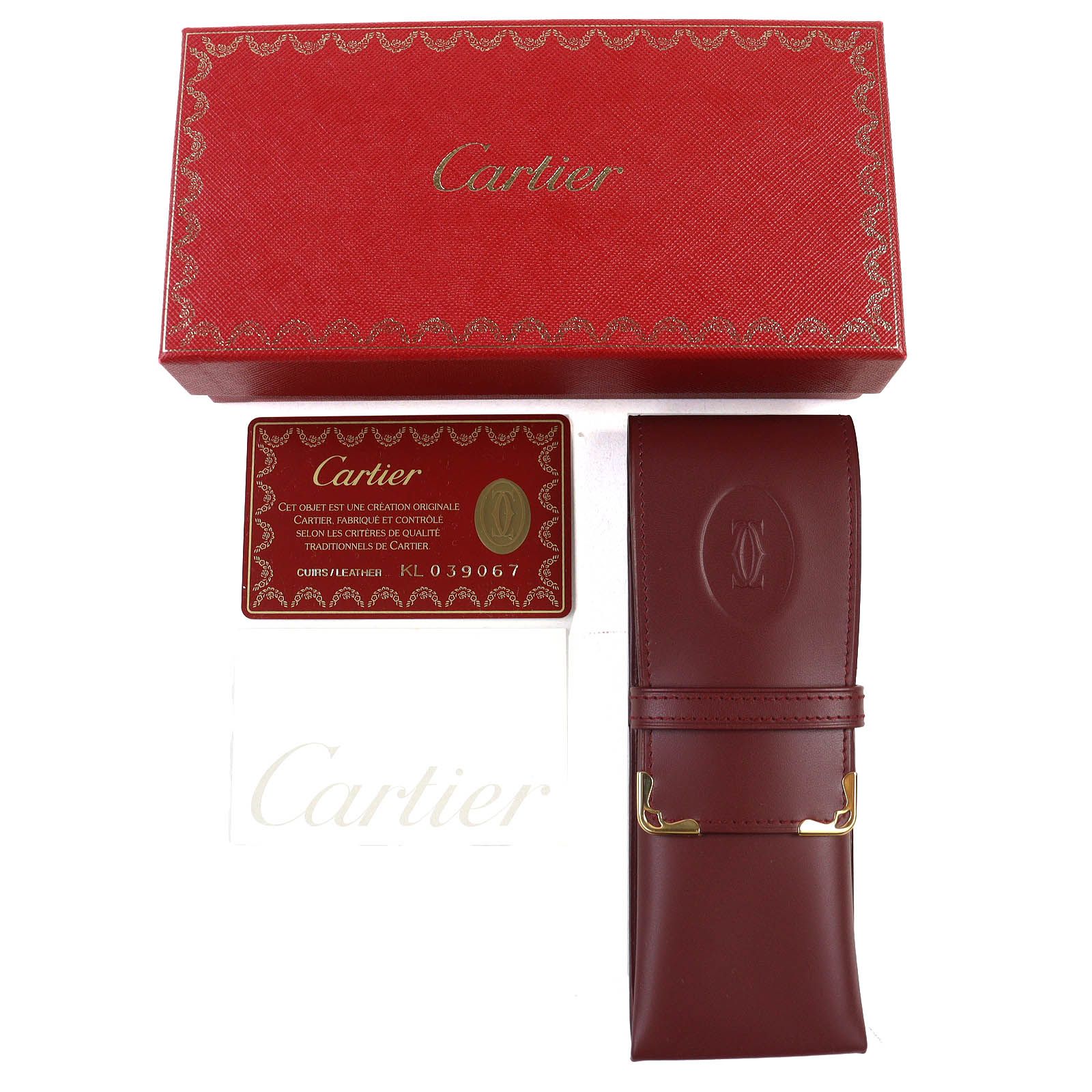 Cartier カルティエ L3000459 レザー マストライン 2本差し 筆記具ケース 筆箱 ペンケース ボルドー ゴールド金具 き スペイン製 レディース