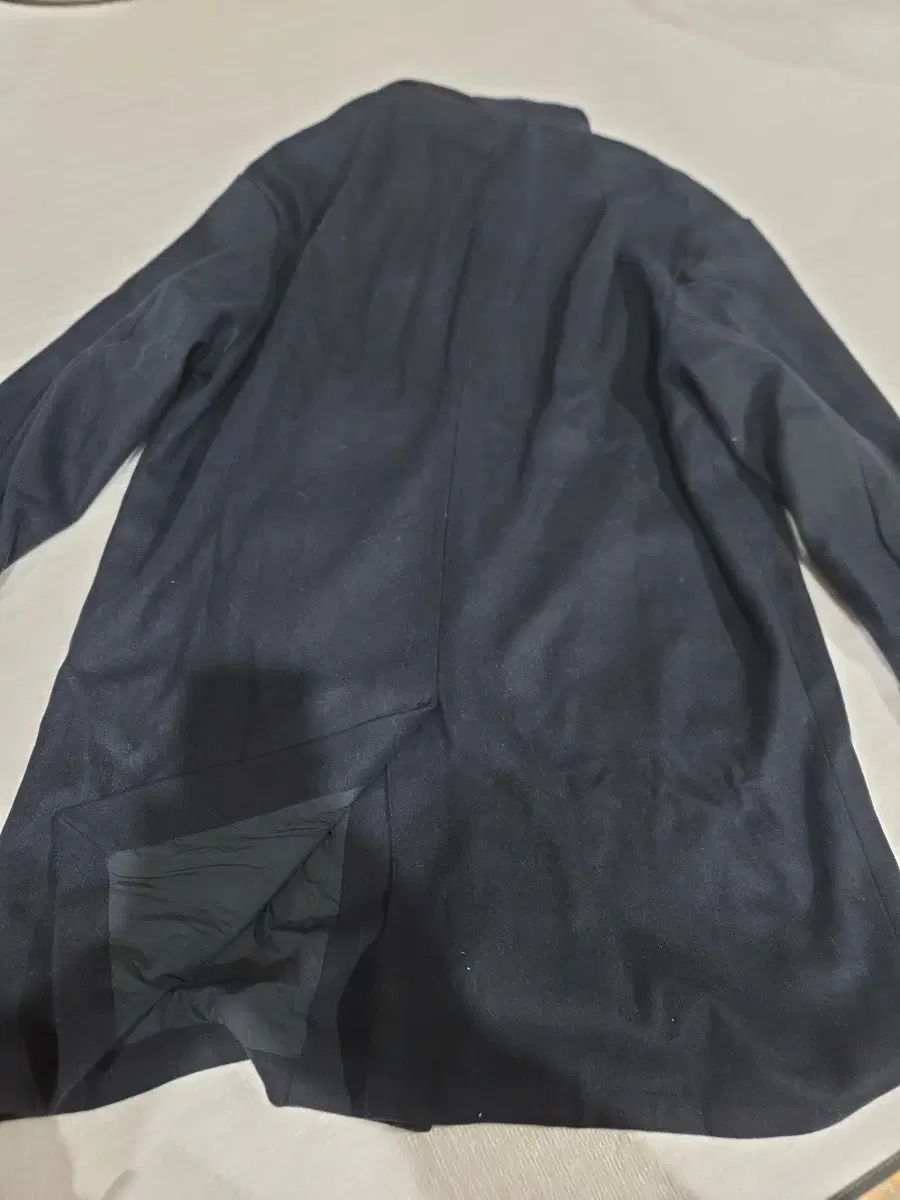 Maden フード ウールコート ネイビー クロムビ ミディ