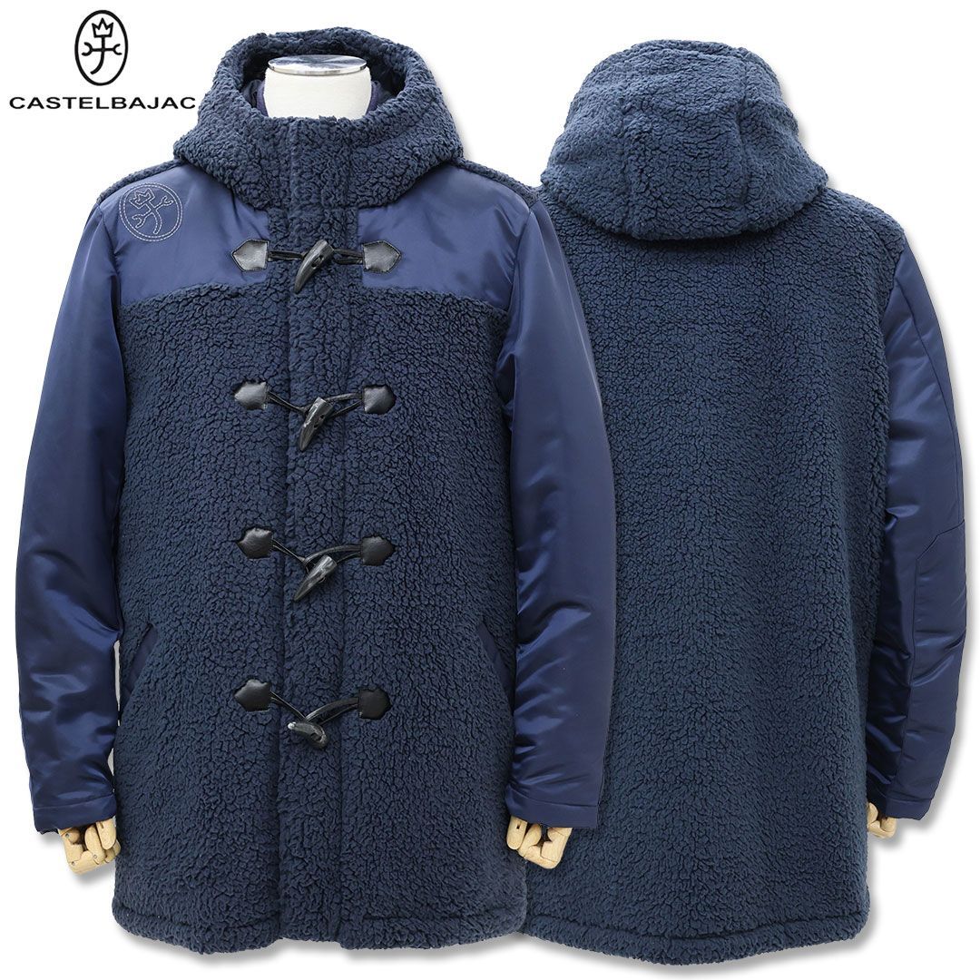 カステルバジャック ミドル丈 ボア ジップ コート 50 LLサイズ ネイビー 21990-124 アウター ジャケット castelbajac 秋冬