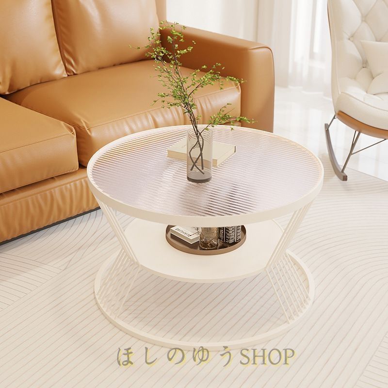 センターテーブル コーヒーテーブル 丸 ラウンド 直径80 ガラス 収納 リビング ソファ ベッドサイド 寝室 おしゃれ 北欧 モダン 白 黒