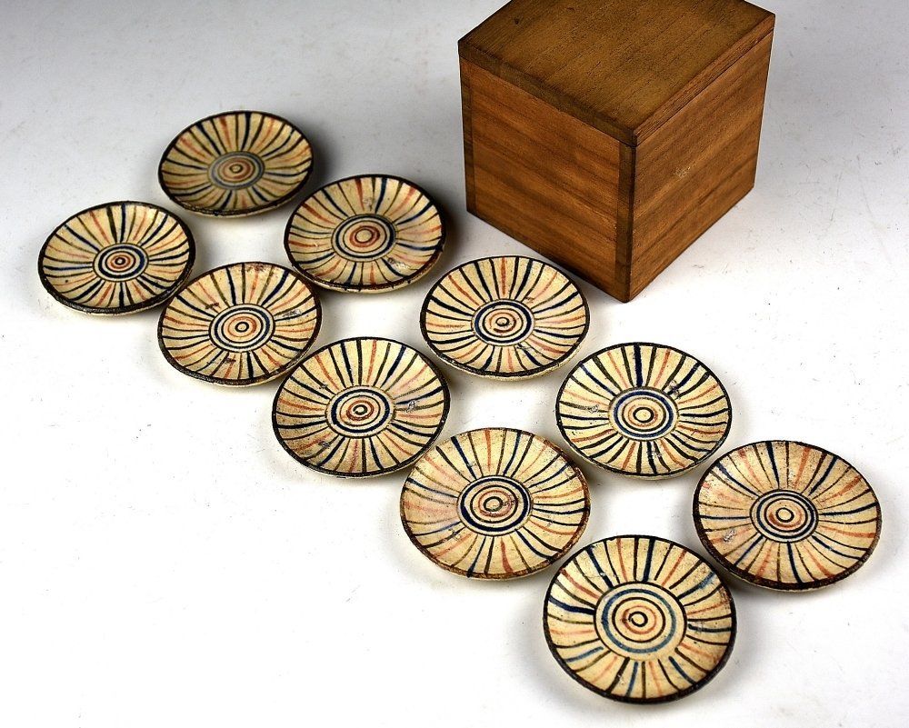 骨董 古瀬戸 麦藁手 6寸皿 箱付き 江戸末期~明治 アンティーク 骨董 古瀬戸 麦藁手 6寸皿 箱付き 江戸末期~明治 アンティーク