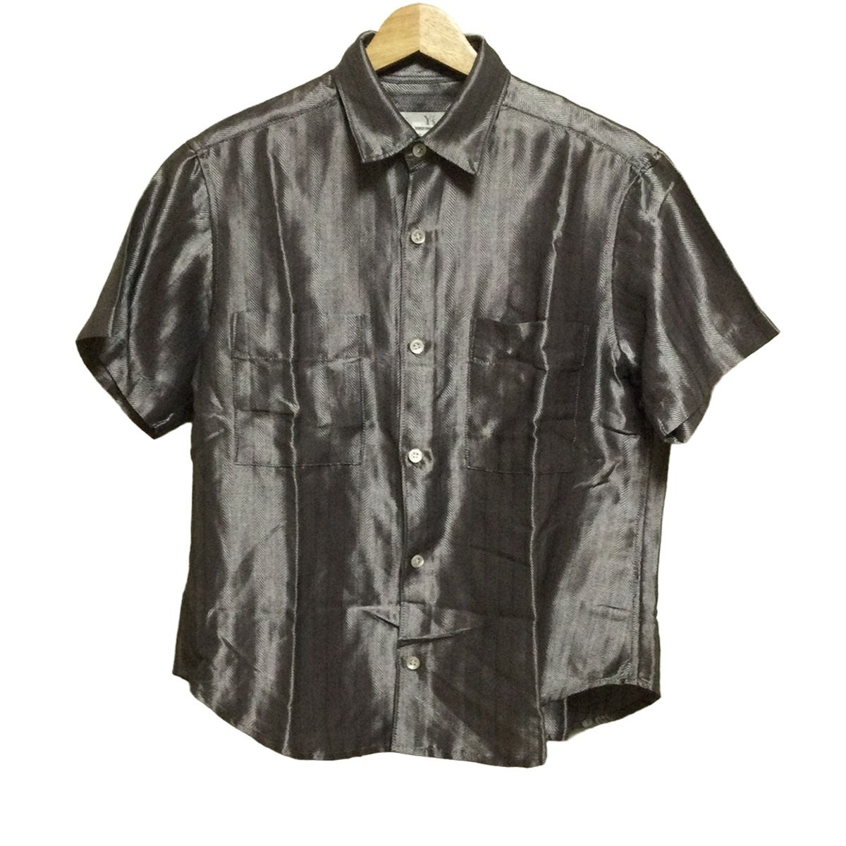 Y s ワイズ 半袖シャツブラウス サイズ3 L レディース - シルバー×黒