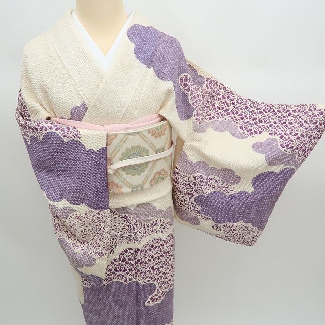 ✾まめ藤✾ｍ2359 正絹 総絞り 手縫い仕立て 訪問着