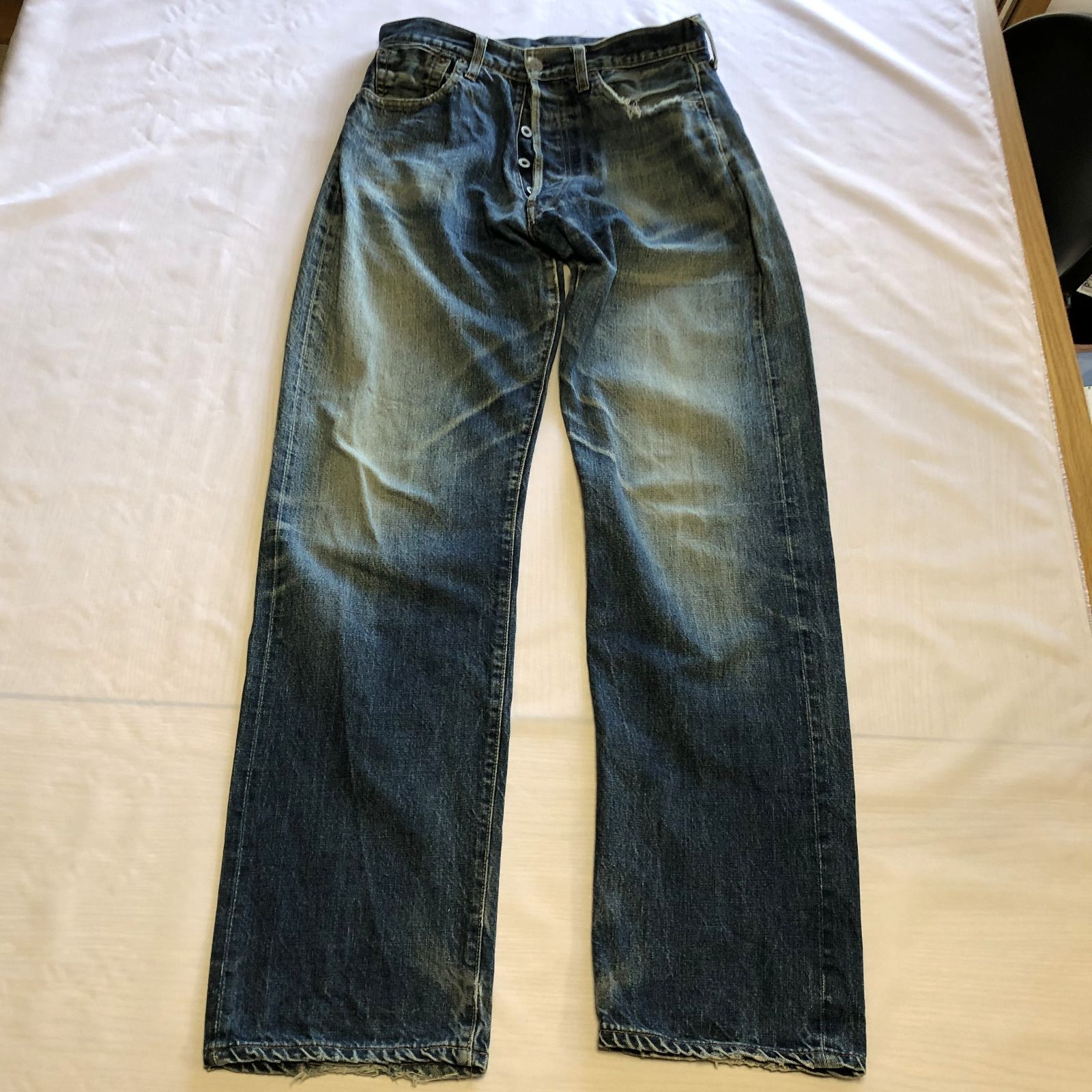 【激レア/初期EVIS】EVIS エヴィス / 水牛革パッチ 2501xx デニムパンツ / W31 L35 / 90s