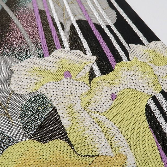 ❁tomihisa❁ 着物 正絹 振袖用 凛とした の花で内なる強さを引き立てて 袋帯 7112