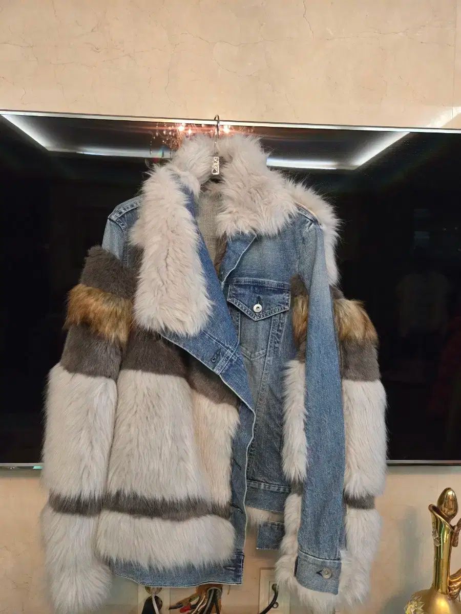 サカイ デニム ファー トリミング ジャケット