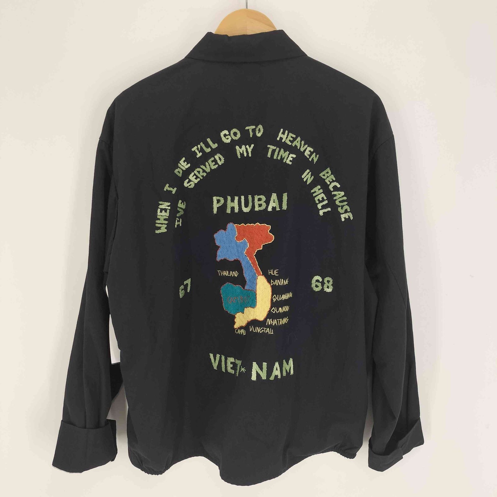 ユーズドフルギ 古着 Vietnam Souvenir Jacket ベトナム 刺繍 スーベニア ジャケット ベトナムジャケット ベトジャン メンズ import L