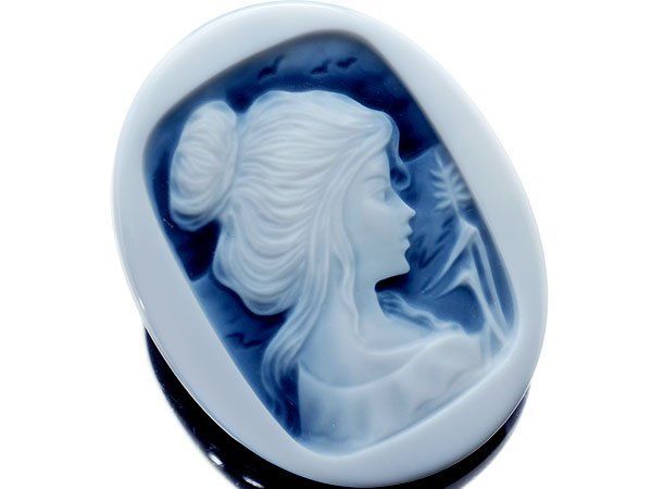 ジュエリー フレームの中の貴婦人 ブルーストーンカメオルース 50.0ｍｍ×40.0ｍｍ a 2866 v