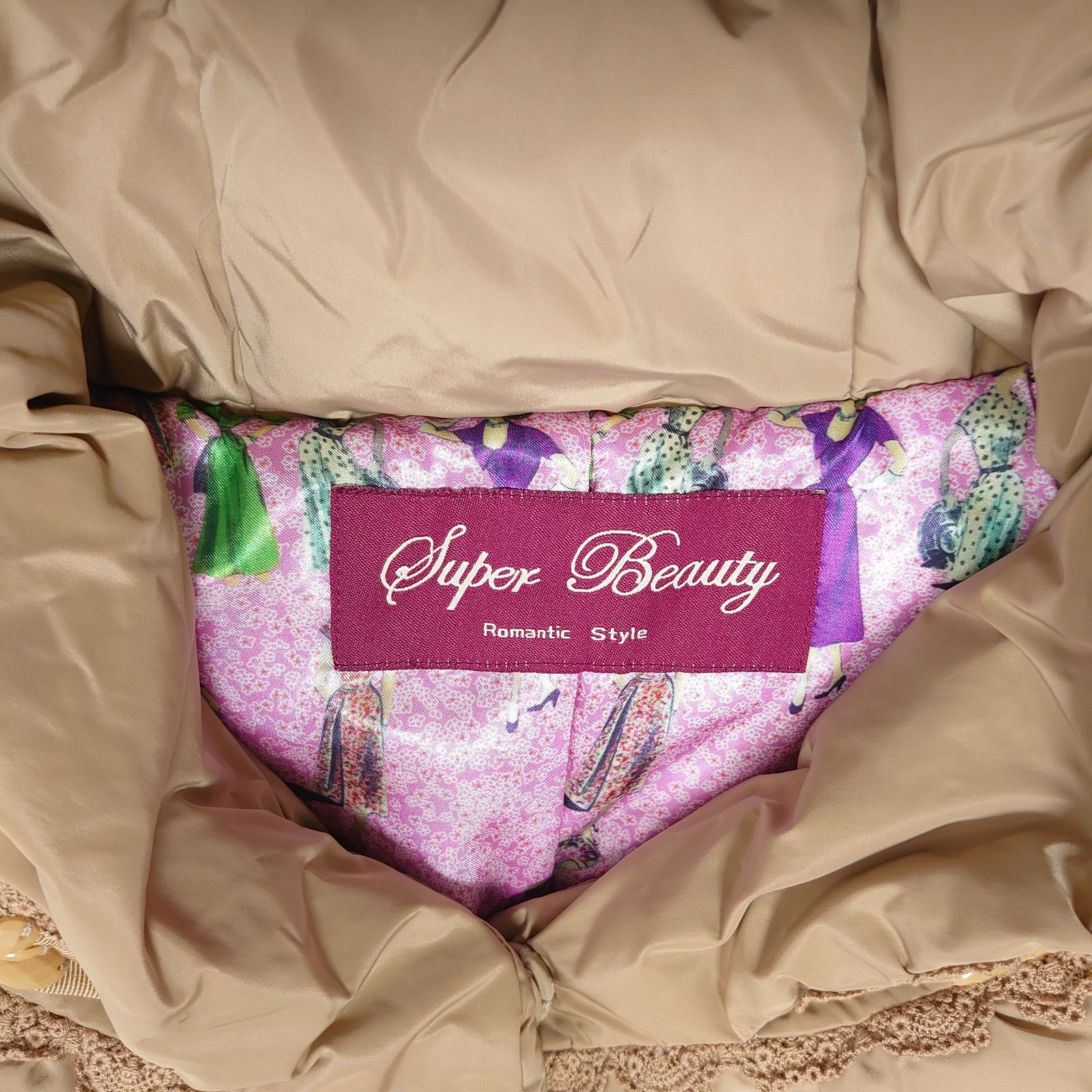 スーパービューティー ダウン90% ビジュー ショールカラー ダウン