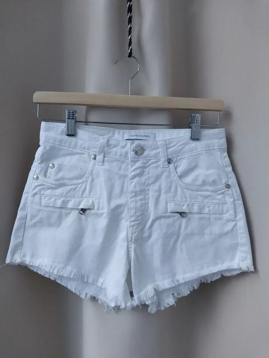 バルマン リー フレンチテリー 白 デニム ハーフパンツ カットオフ