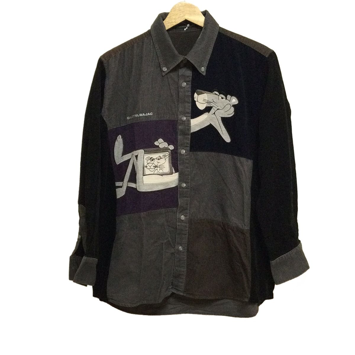 Castelbajac カステルバジャック 長袖シャツ サイズ46 XL メンズ - ライトグレー×ネイビー×マルチ PINKPANTHER