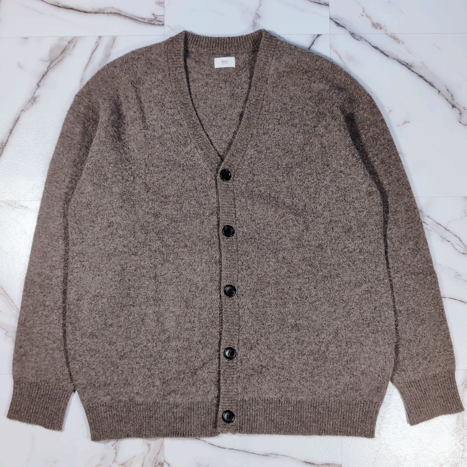 24AW RHC RON HERMAN YAK WOOL混 ヤクニット CARDIGAN M ベージュ