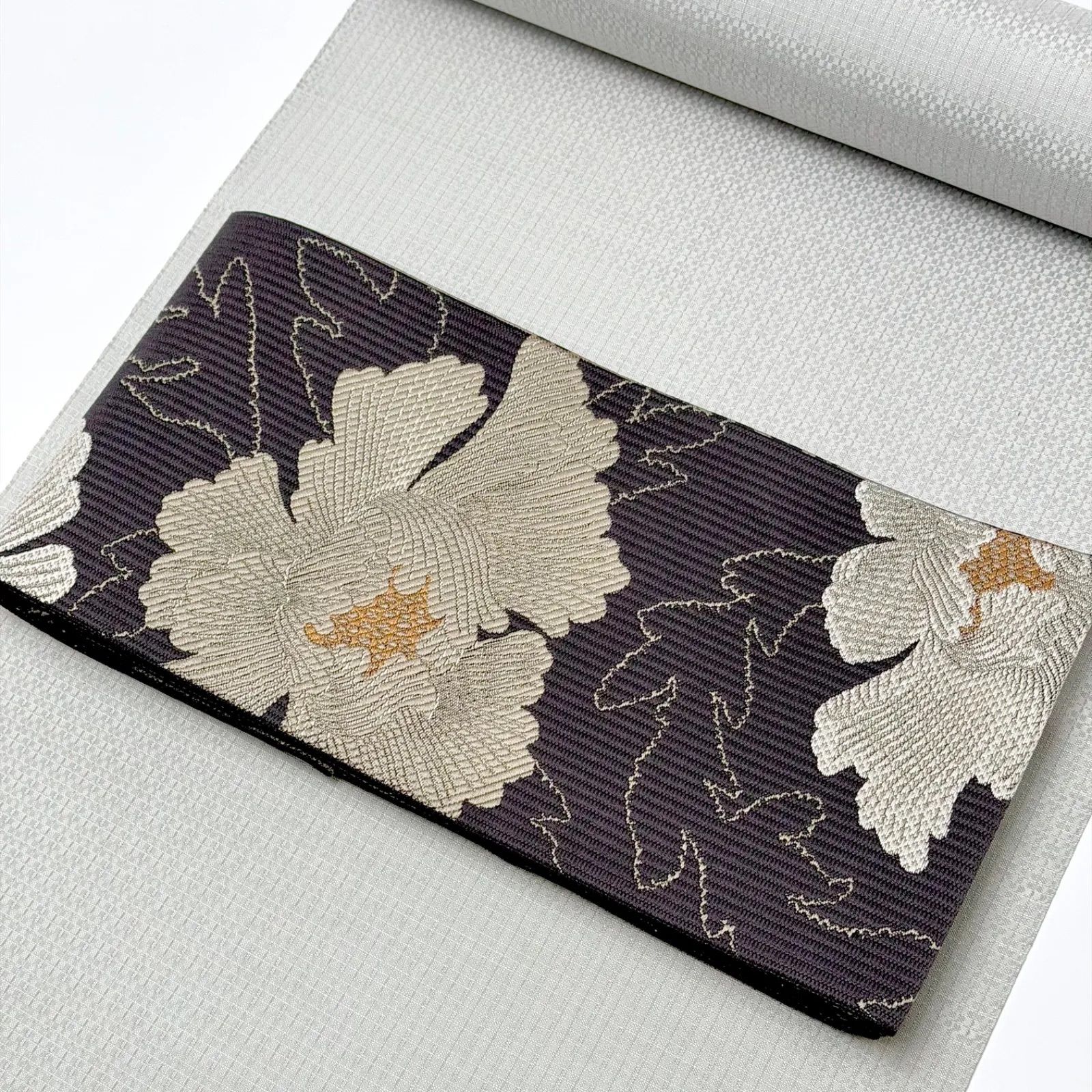 半幅帯 博多織 リバーシブル 博多小袋帯 牡丹柄 0056 - メルカリ