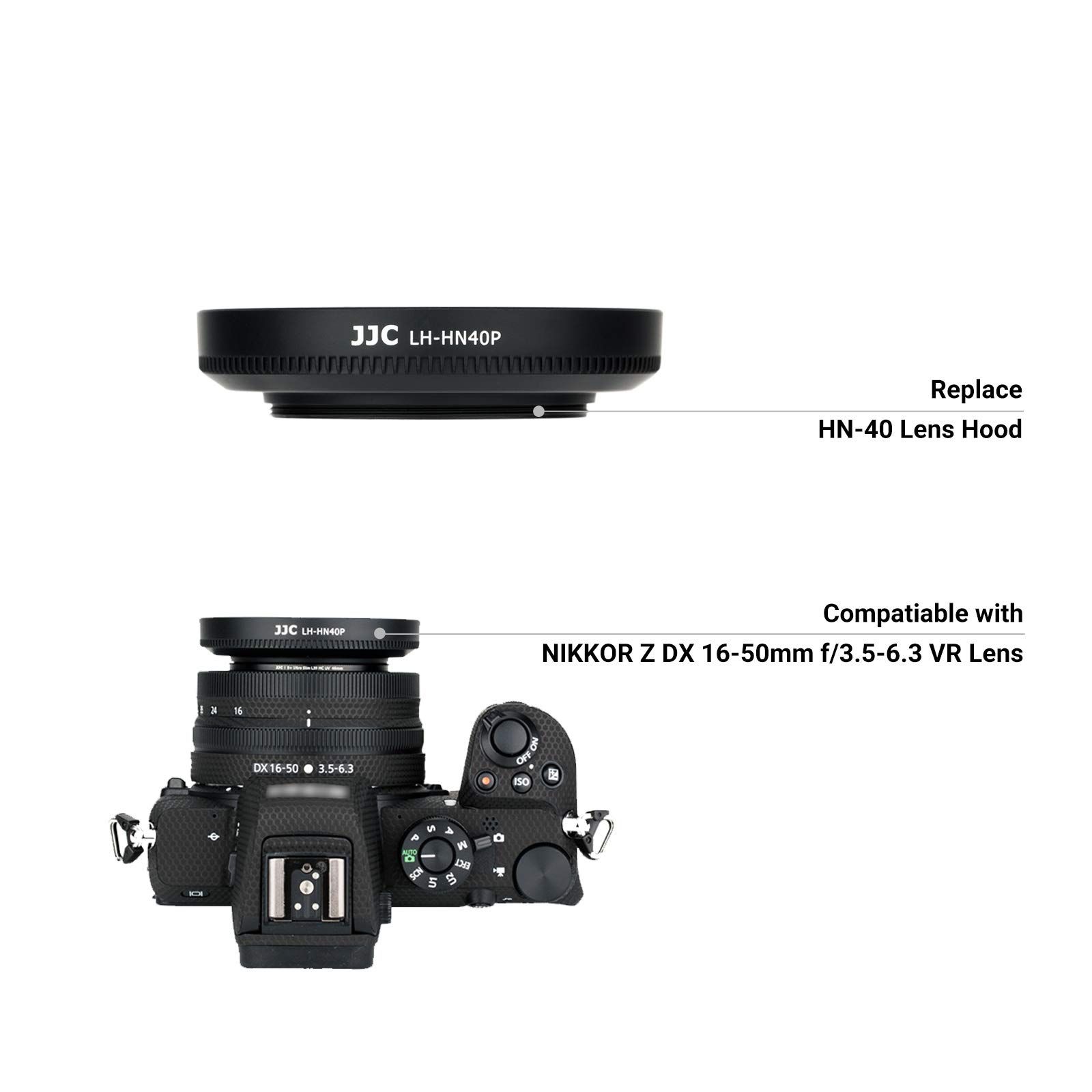 JJC メタル ねじ込む式 レンズフード Nikon HN-40 互換 Nikkor Z DX 16 