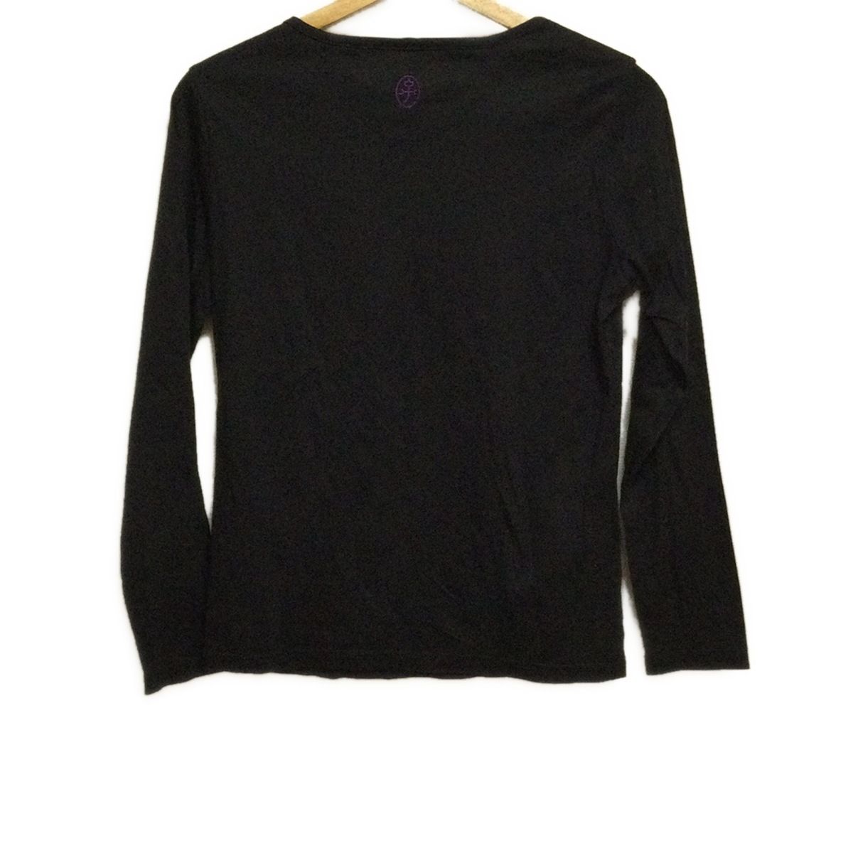 Castelbajac カステルバジャック 長袖Tシャツ サイズ40 M レディース - 黒×レッド×マルチ クルーネック ラインストーン ラメ