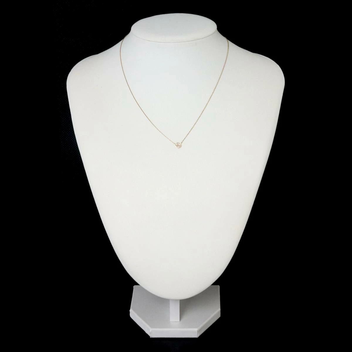 agete アガット K18 ゴールド ダイヤ サークル ネックレス 40cm 0.04ct 