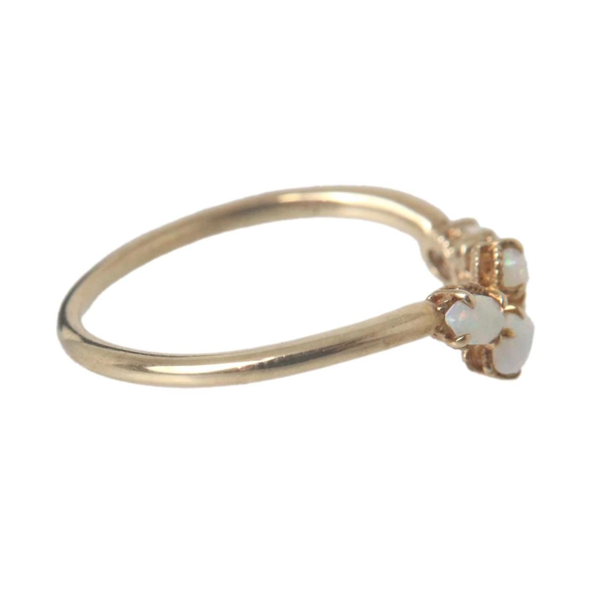 指輪 K14YG×オパール×ダイヤモンド1P