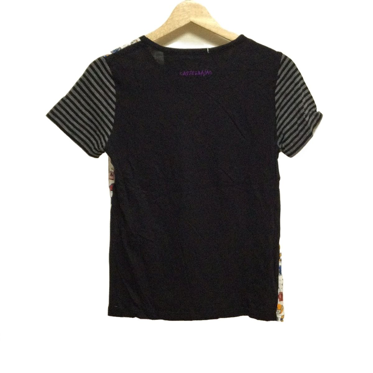 Castelbajac カステルバジャック 半袖Tシャツ サイズ40 M レディース - 白×黒×マルチ クルーネック