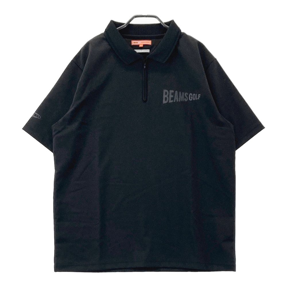 サイズ XL BEAMS GOLF ビームスゴルフ モデル ハーフジップ 半袖ポロシャツ ブラック系 240101553514 ゴルフウェア メンズ ストスト