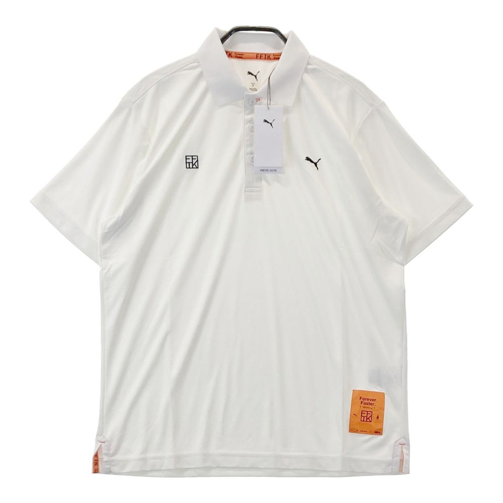 サイズ M PUMA GOLF プーマゴルフ モデル ×FFTK ビッグ レーベル コラボ 熊谷隆志 半袖ポロシャツ ホワイト系 240101555431 ゴルフウェア メンズ ストスト