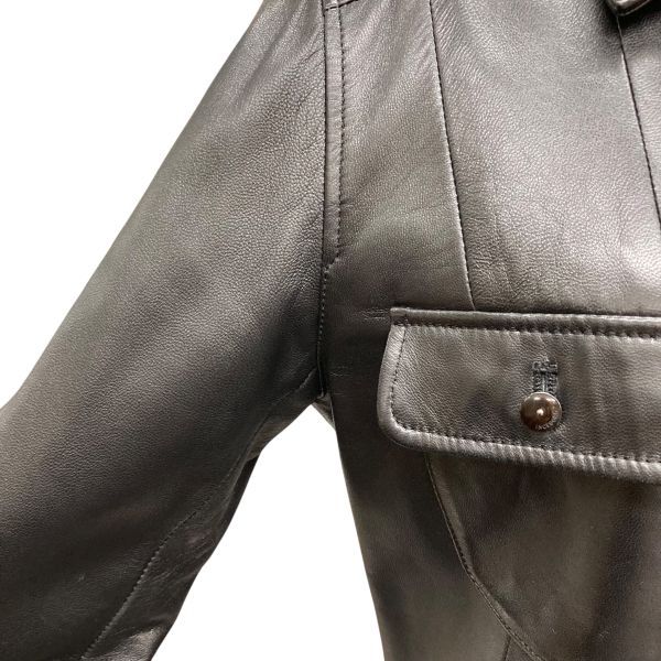 最大60％オフ！ インゲボルグ INGEBORG レザーシャツ 長袖 羊革 ラムスキン 本革 黒 ラムレザー S 7号 レディース B5Y019