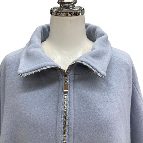 アナイ ANAYI コート 長袖 ラグランスリーブ ジップアップ ショート丈 水色 ウール 38 M 9号 レディース B5Y018