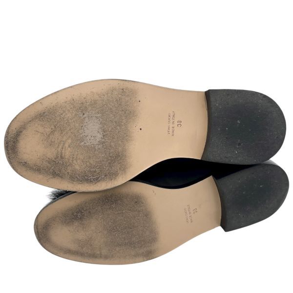  ネブローニ Nebuloni 靴 ファー レースアップ シューズ エストネーション 黒 レザー 38 約24 cm前後 レディース S 5 X 166 その他 靴