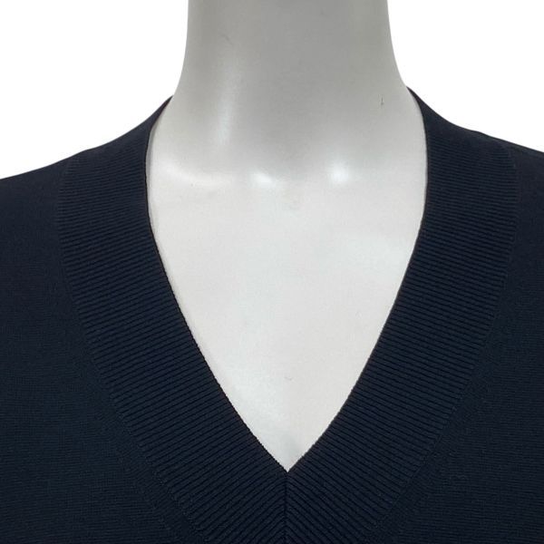 アイシービー iCB クロスコンビ ニットワンピース 長袖 ロング丈 Vネック レイヤード風 黒 白 バイ L 11号 レディース S 5 X 171