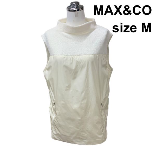 マックスアンドコー MAX-CO ベスト ノースリーブ トップス プルオーバー オフネック コットン M 9号 レディース H5Y021