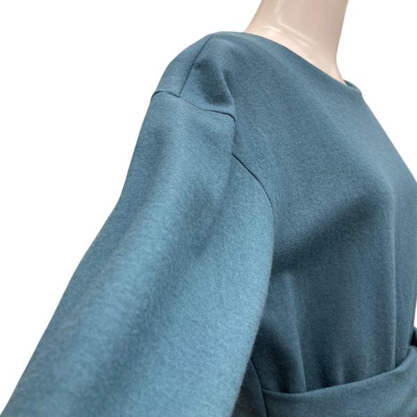  アンタイトル トップス 長袖 ボートネック プルオーバー ブルー グリーン ウール 1 S 7号 レディース B 5 Y 021 長袖 Tシャツ カットソー