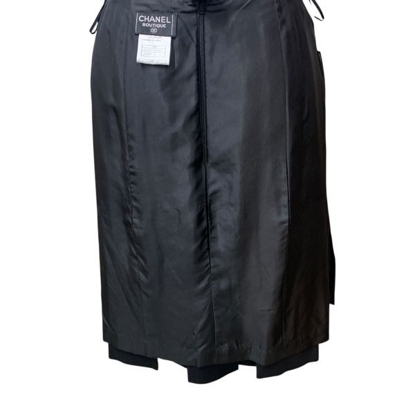 CHANEL スカート ○◇ シャネル CHANEL スカート 膝丈 ボックスプリーツ 黒 ウール