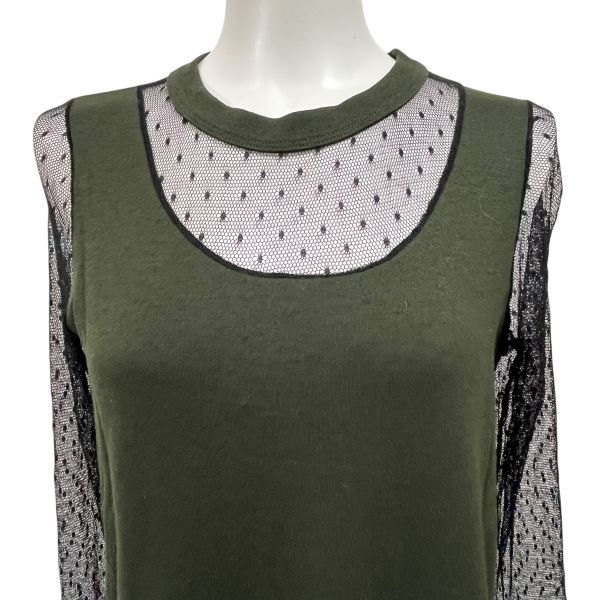 今季人気沸騰。 シーバイクロエ SEE BY CHLOE トップス カットソー 長袖 レース カーキ 黒 タグがカットされているため 不明 M 9号 レディース S5X195