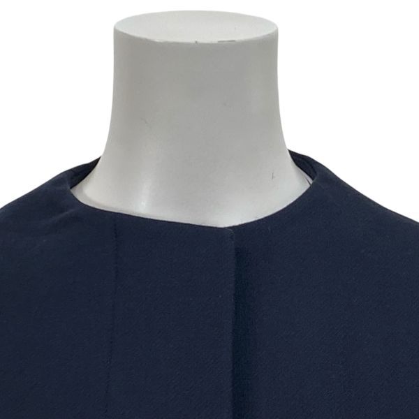 クリスチャンディオール Christian Dior ケープコート ノー 異素材 Aライン ネイビー ウール100% 36 S 7号 レディース S5X191