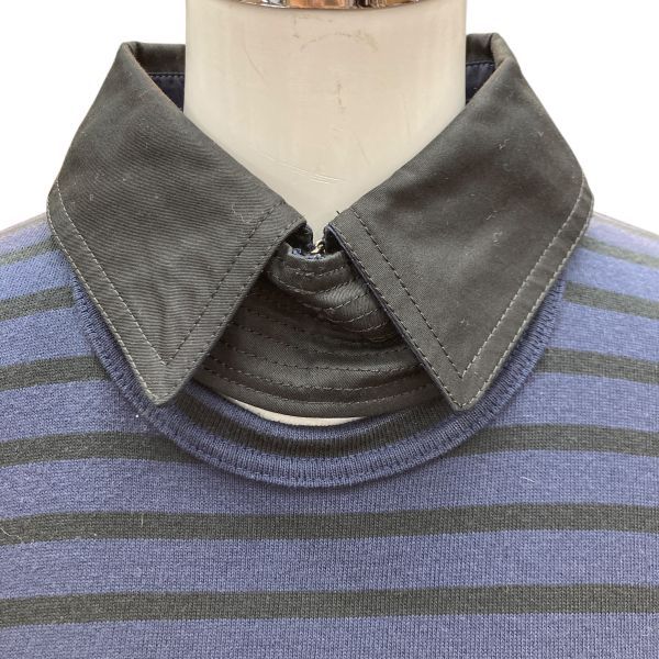 サカイ sacai トップス 長袖 カットソー プルオーバー 襟付き スロートラッチ 黒 コットン 2 M 9号 レディース T5Y013