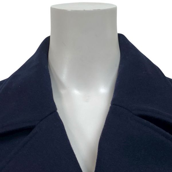 ルベルソーノワール Le Verseaunoire ダブルブレストコート 長袖 テーラード チェスター ネイビー ウール 40 L 11号 レディース S5X185