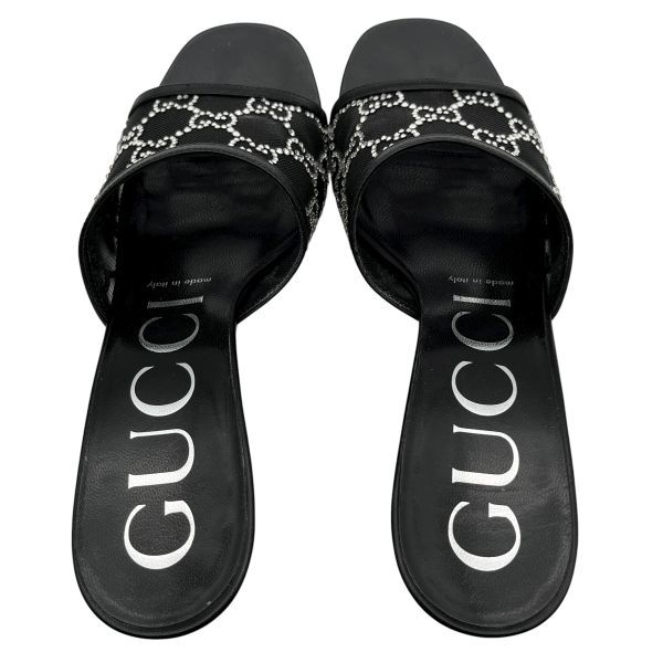 ○ グッチ GUCCI ミュール サンダル 靴 透け感 GGマーク ライン