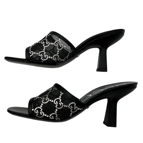 ○ グッチ GUCCI ミュール サンダル 靴 透け感 GGマーク ライン