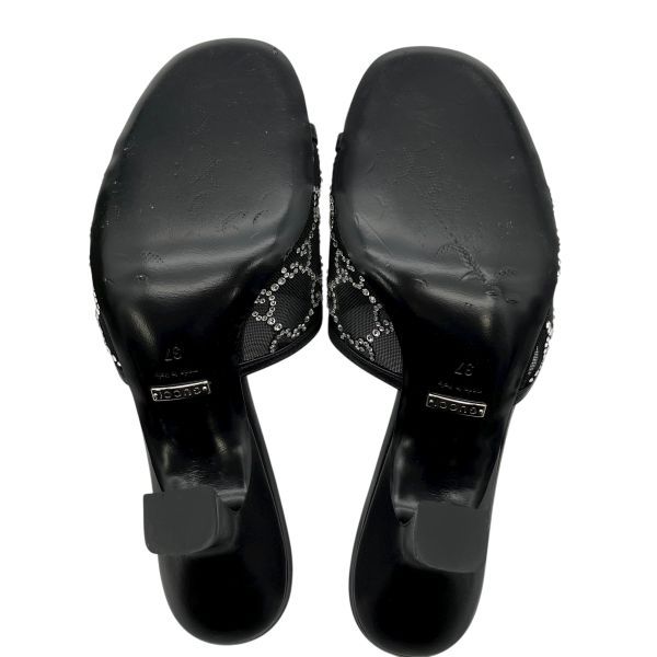 ○ グッチ GUCCI ミュール サンダル 靴 透け感 GGマーク ライン