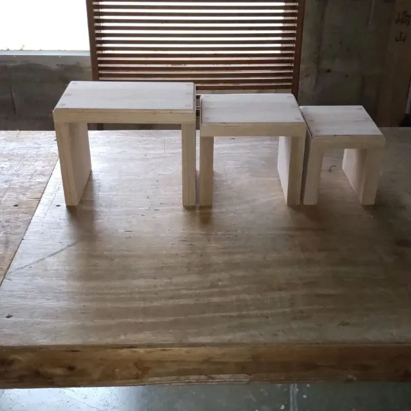 椅子・チェア 木製踏み台3点セット