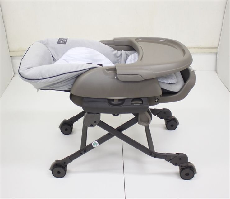 ベビーステーション ヒッコリーグレーGL コンビ 手動ハイローチェア 新生児OK クリーニング済み B 615002 t