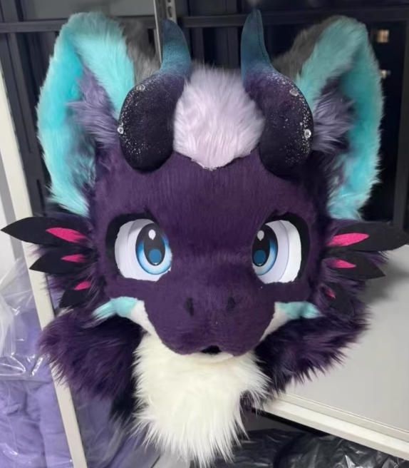 着ぐるみヘッド ドラゴン NO.414 パープル 全頭ヘッド ケモノ ファースーツ ぬいぐるみ コスプレ コスチューム kigurumi