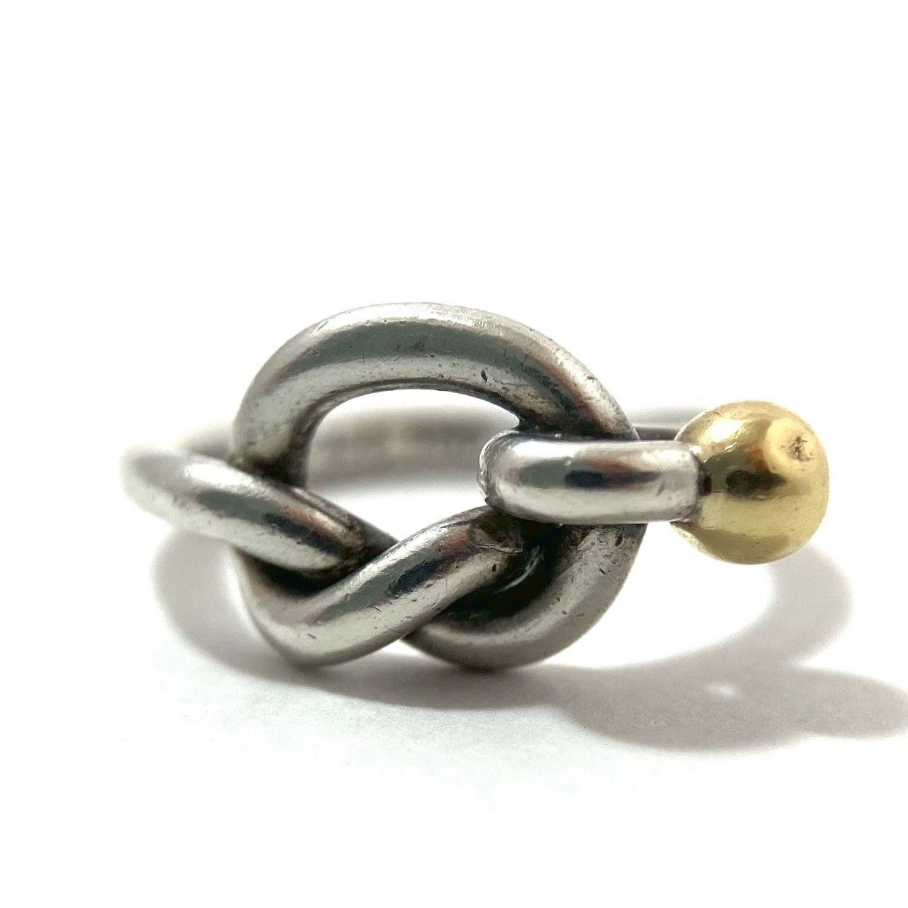 Y【TIFFANY&Co.】ラブノットリング SV925 SILVER/シルバー 750/K18