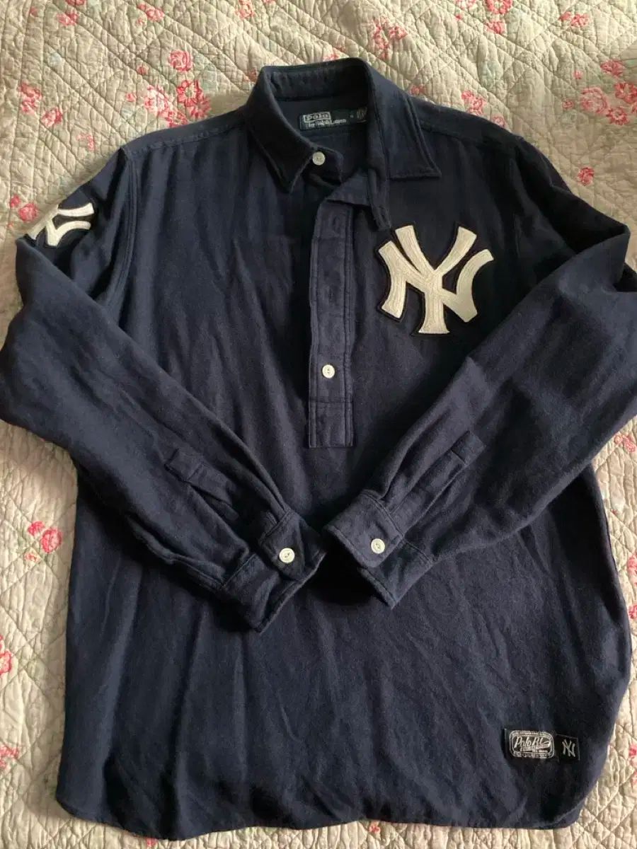 ポロ ラルフローレン ニューヨーク ヤンキース シャツ ネイビー M