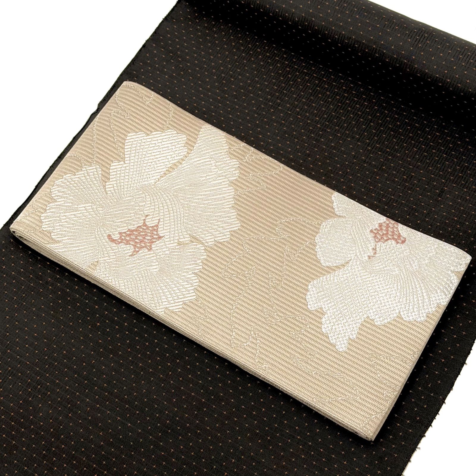 半幅帯 博多織 リバーシブル 博多小袋帯 牡丹柄 0058