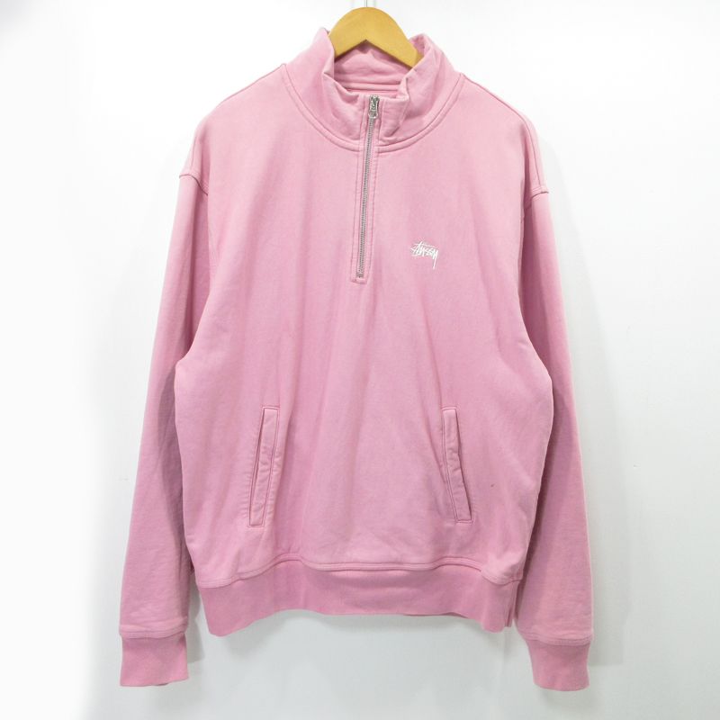 三重本店 STUSSY ステューシー スウェット ハーフジップ 118470 ピンク サイズ L 103