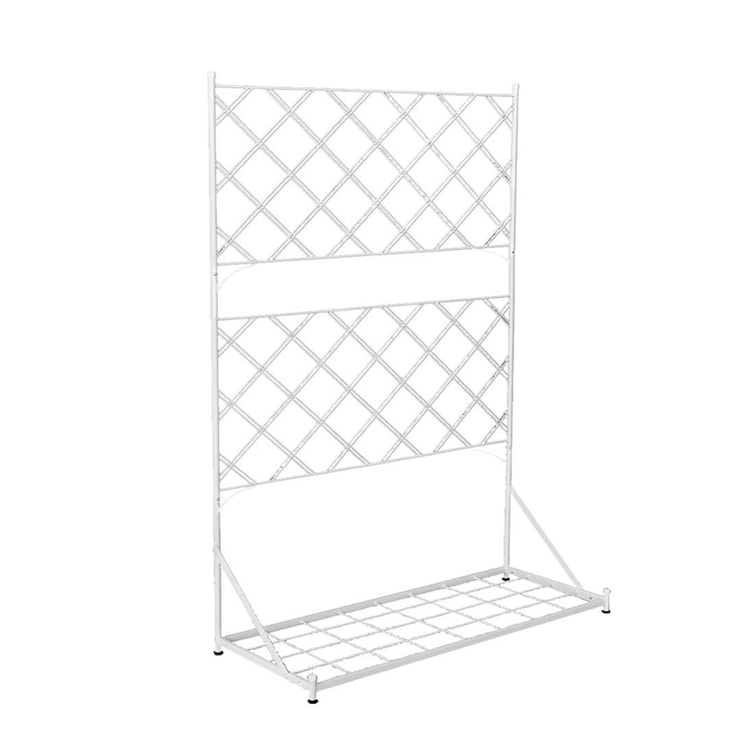 ガーデンガーデン L型アイアンフェンス ロータイプ ホワイト プランター台付きトレリス ハンギングスタンド IFL 138 WHT